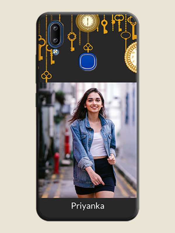 Custom Decorative Design with Text on Space Black Custom Soft Matte Back Cover - Vivo Y91