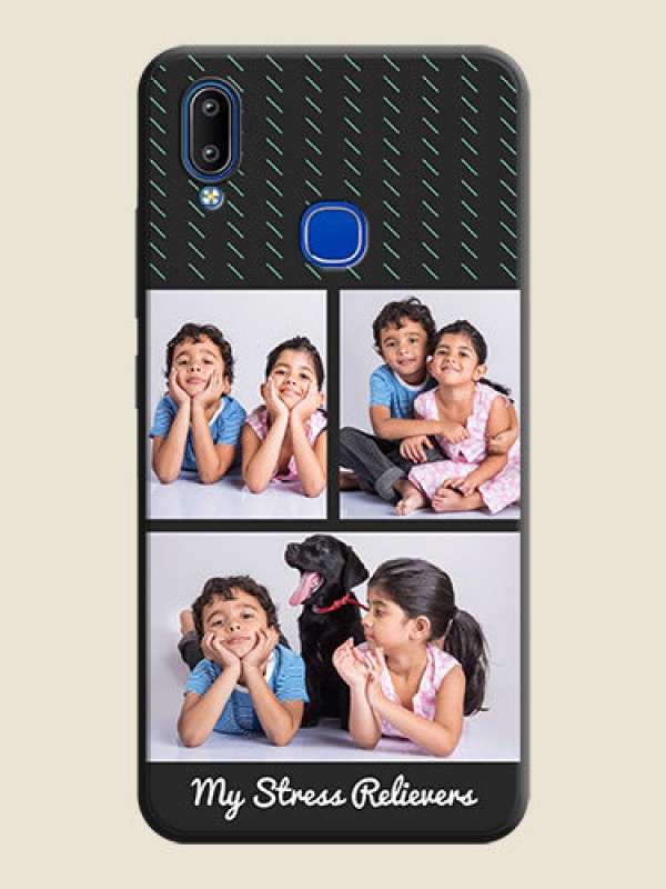 Custom Cross Dotted Pattern with 2 Image Holder  on Personalised Space Black Soft Matte Cases - Vivo Y91