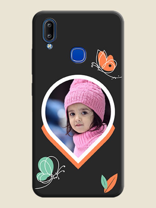 Custom Upload Pic With Simple Butterly Design On Space Black Personalized Soft Matte Phone Covers -Vivo Y91