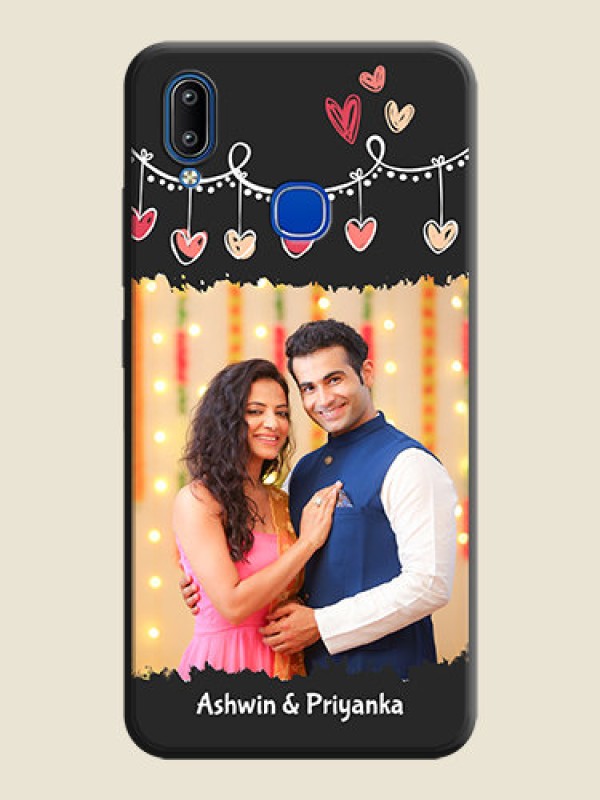 Custom Pink Love Hangings with Name on Space Black Custom Soft Matte Phone Cases - Vivo Y93