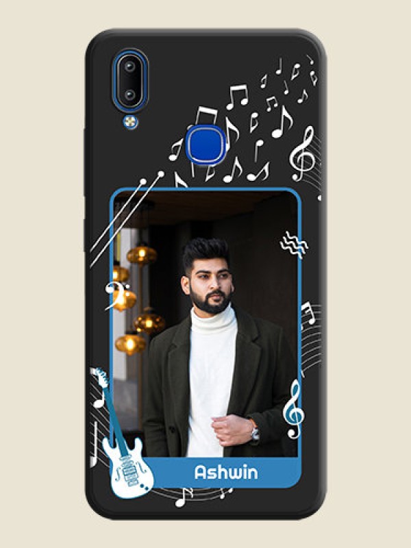 Custom Musical Theme Design with Text - Photo on Space Black Soft Matte Mobile Case - Vivo Y93