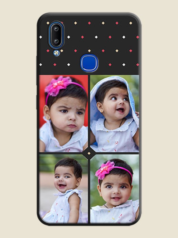 Custom Multicolor Dotted Pattern with 4 Image Holder on Space Black Custom Soft Matte Phone Cases - Vivo Y93