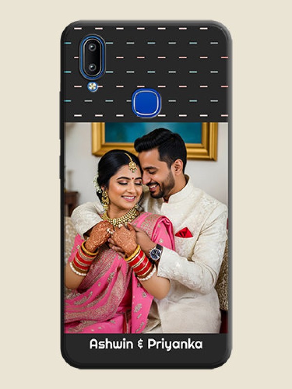 Custom Line Pattern Design with Text on Space Black Custom Soft Matte Phone Back Cover - Vivo Y93