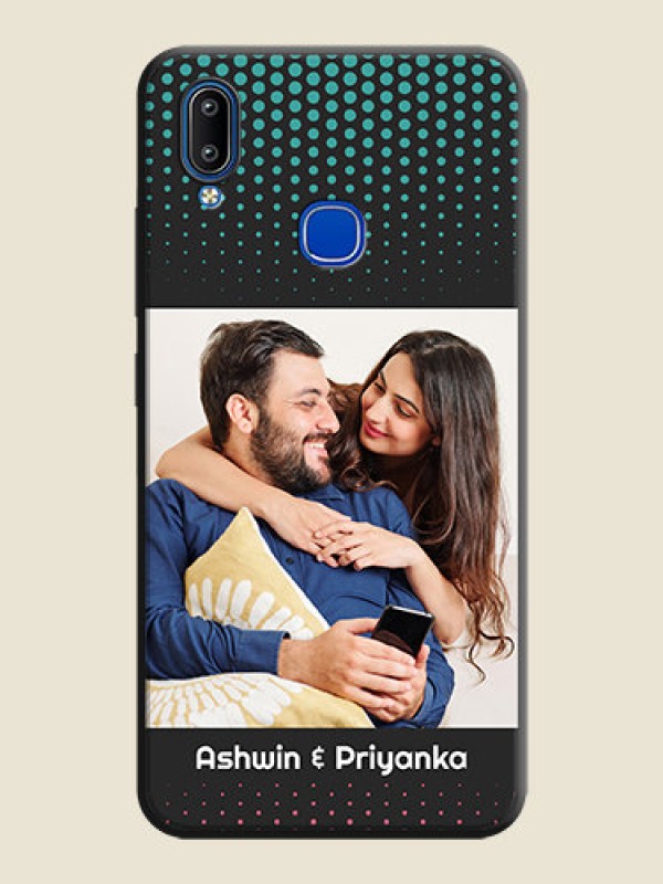 Custom Faded Dots with Grunge Photo Frame and Text on Space Black Custom Soft Matte Phone Cases - Vivo Y93