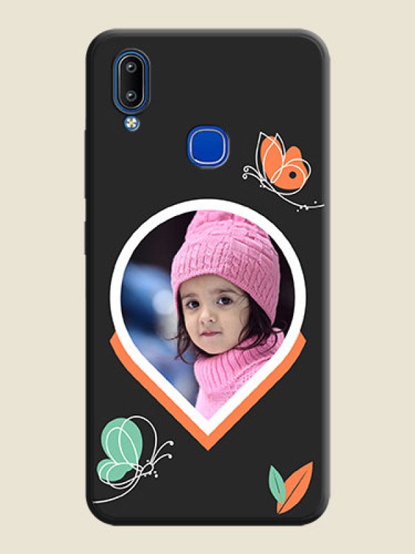Custom Upload Pic With Simple Butterly Design On Space Black Personalized Soft Matte Phone Covers -Vivo Y93