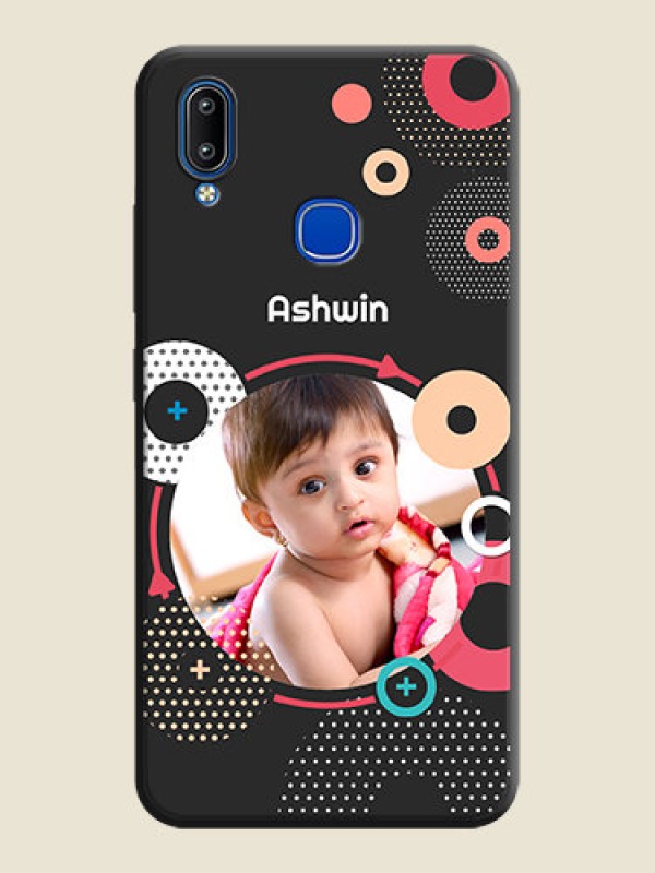 Custom Multicoloured Round Image on Personalised Space Black Soft Matte Cases - Vivo Y95