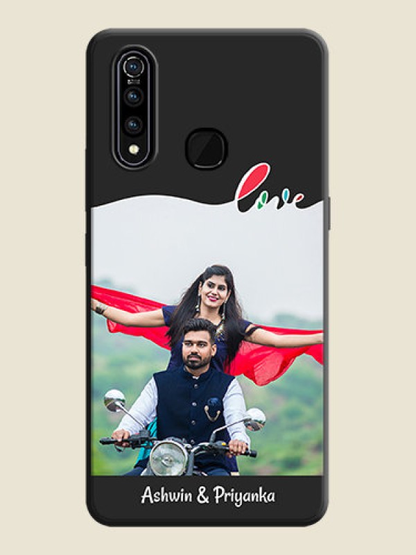 Custom Fall in Love Pattern with Picture - Photo on Space Black Soft Matte Mobile Case - Vivo Z1 Pro