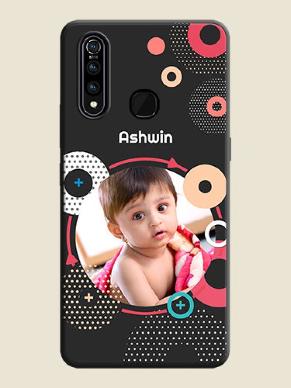 Custom Multicoloured Round Image on Personalised Space Black Soft Matte Cases - Vivo Z1 Pro