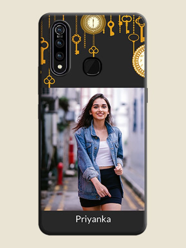 Custom Decorative Design with Text on Space Black Custom Soft Matte Back Cover - Vivo Z1 Pro