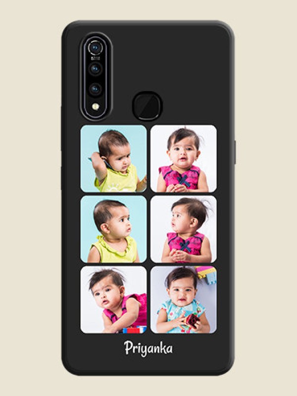 Custom Floral Art with 6 Image Holder - Photo on Space Black Soft Matte Mobile Case - Vivo Z1 Pro