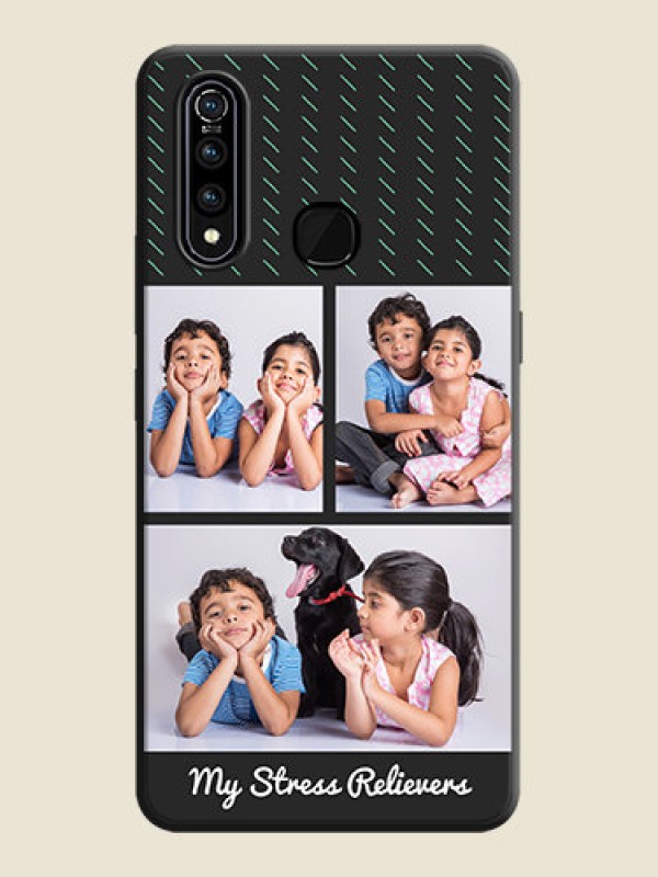 Custom Cross Dotted Pattern with 2 Image Holder  on Personalised Space Black Soft Matte Cases - Vivo Z1 Pro