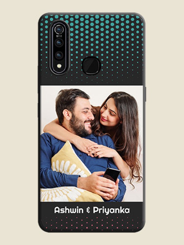 Custom Faded Dots with Grunge Photo Frame and Text on Space Black Custom Soft Matte Phone Cases - Vivo Z1 Pro