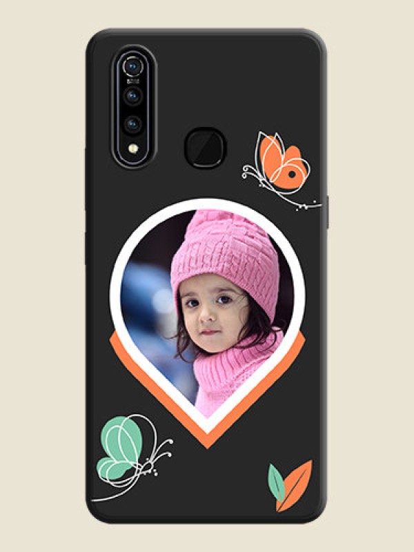 Custom Upload Pic With Simple Butterly Design On Space Black Personalized Soft Matte Phone Covers -Vivo Z1 Pro