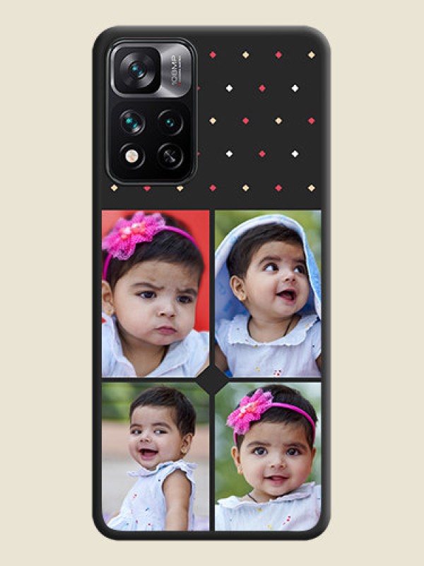 Custom Multicolor Dotted Pattern with 4 Image Holder on Space Black Custom Soft Matte Phone Cases - Xiaomi 11I 5G