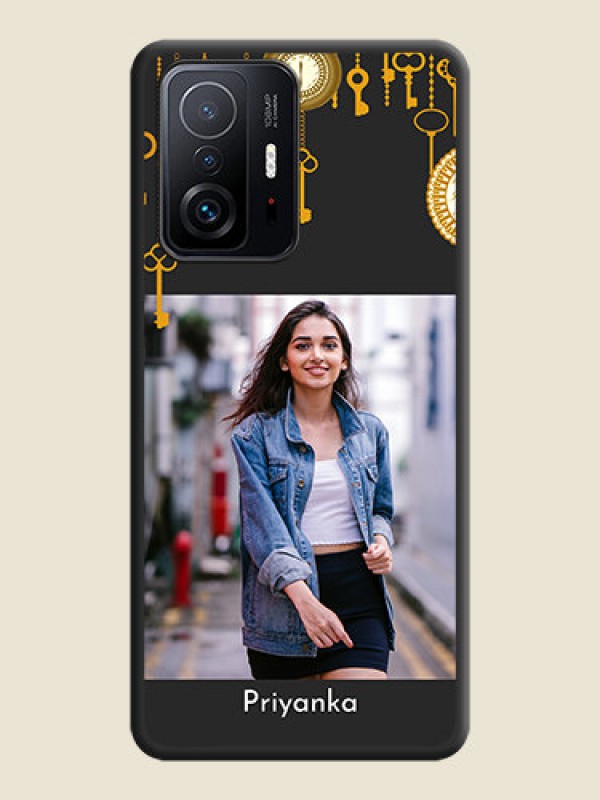 Custom Decorative Design with Text on Space Black Custom Soft Matte Back Cover - Xiaomi 11T Pro 5G