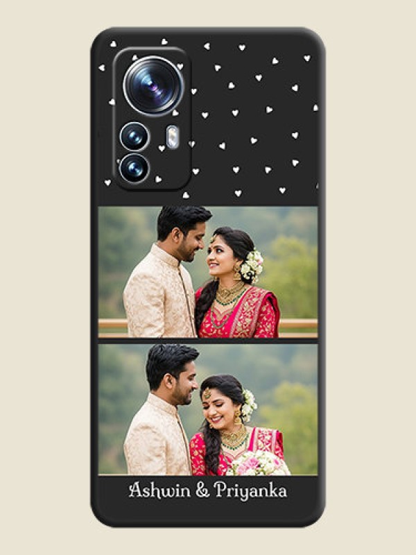 Custom Miniature Love Symbols with Name on Space Black Custom Soft Matte Back Cover - Xiaomi 12 Pro 5G