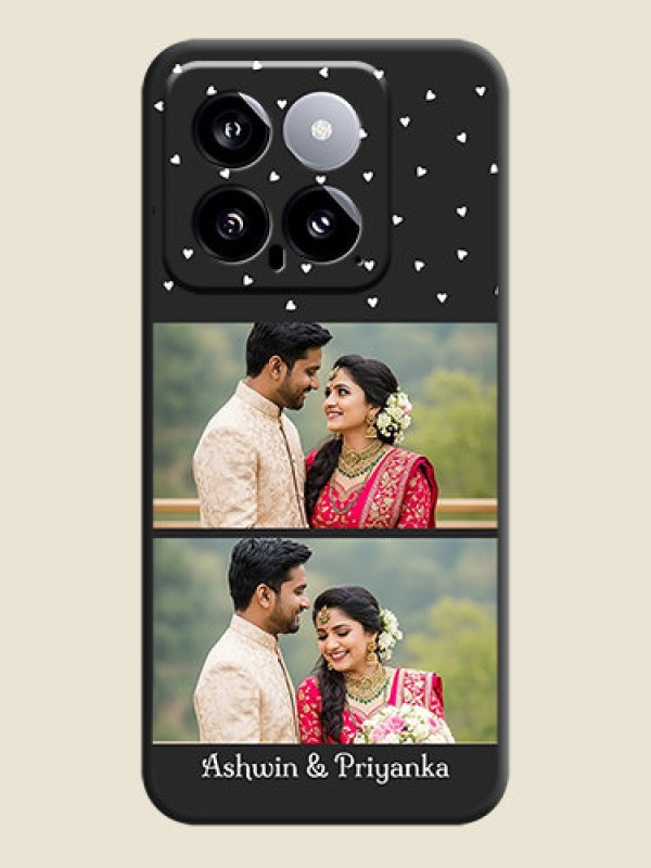 Custom Miniature Love Symbols with Name on Space Black Custom Soft Matte Back Cover - Xiaomi 14 5G