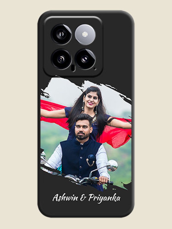Custom Grunge Brush Strokes - Photo on Space Black Soft Matte Back Cover - Xiaomi 14 5G