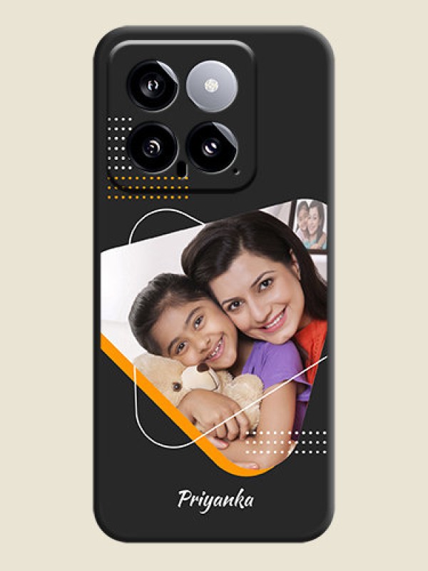 Custom Yellow Triangle - Photo on Space Black Soft Matte Phone Cover - Xiaomi 14 5G