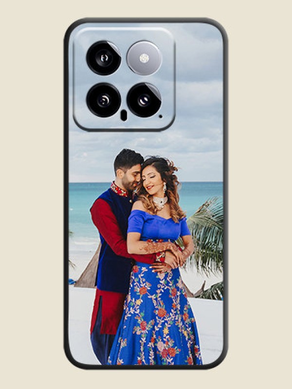 Custom Full Single Pic Upload On Space Black Personalized Soft Matte Phone Covers - Xiaomi 14 5G