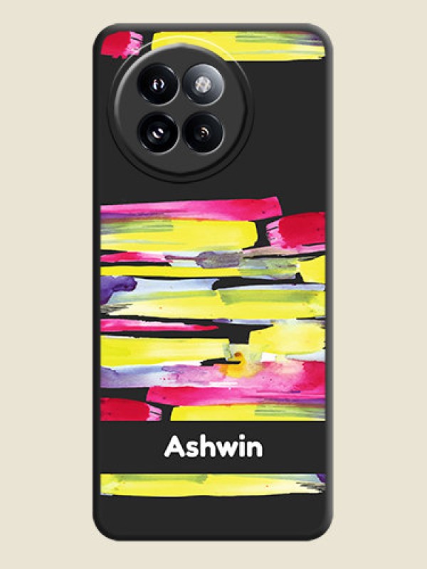 Custom Brush Coloured On Space Black Custom Soft Matte Mobile Back Cover - Xiaomi 14 Civi