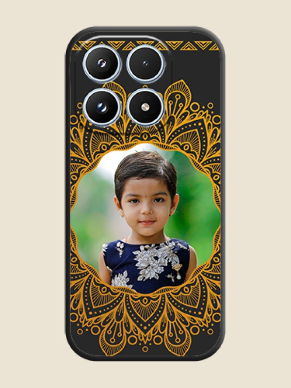 Custom Round Image with Floral Design On Space Black Custom Soft Matte Mobile Back Cover - Xiaomi 17 5G