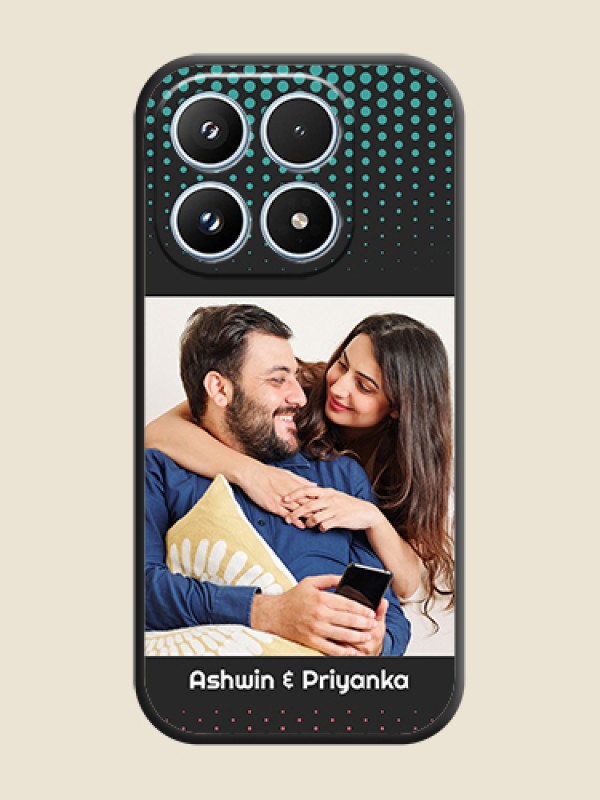 Custom Faded Dots with Grunge Photo Frame and Text On Space Black Custom Soft Matte Mobile Back Cover - Xiaomi 17 5G
