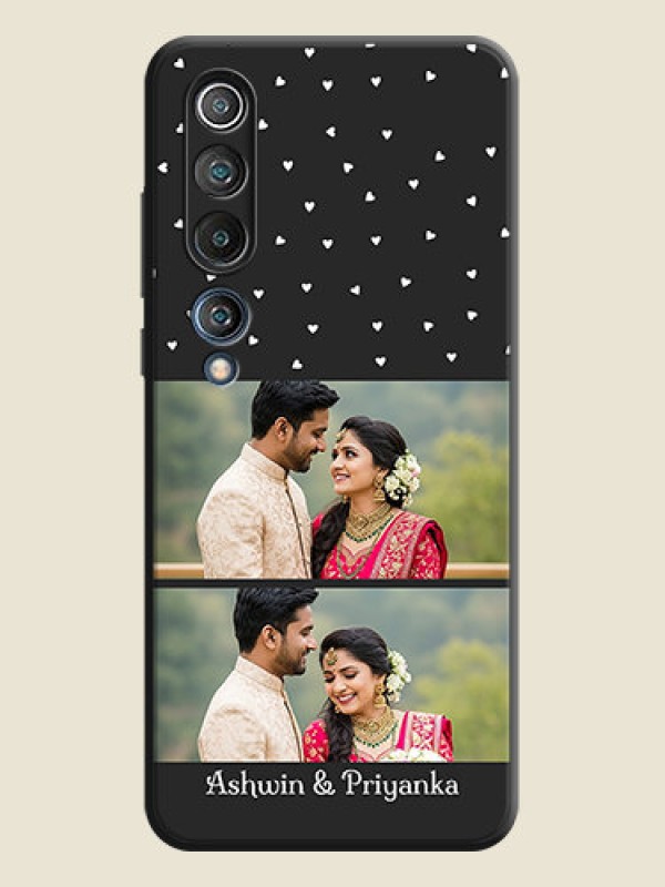 Custom Miniature Love Symbols with Name on Space Black Custom Soft Matte Back Cover - Mi 10 5G