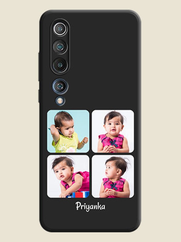 Custom Floral Art with 6 Image Holder - Photo on Space Black Soft Matte Mobile Case - Mi 10 5G