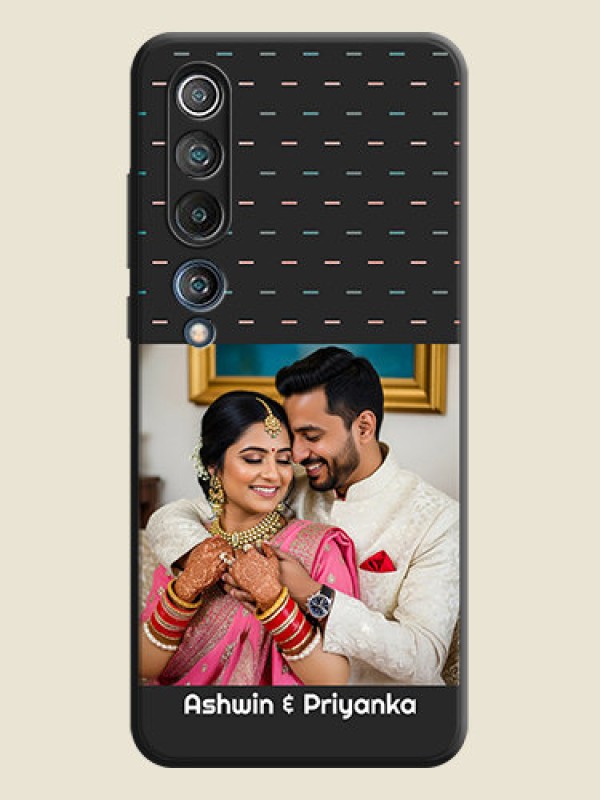 Custom Line Pattern Design with Text on Space Black Custom Soft Matte Phone Back Cover - Mi 10 5G