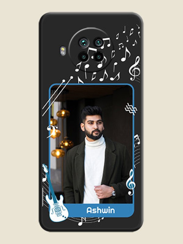 Custom Musical Theme Design with Text on Photo on Space Black Soft Matte Mobile Case - Mi 10i 5G