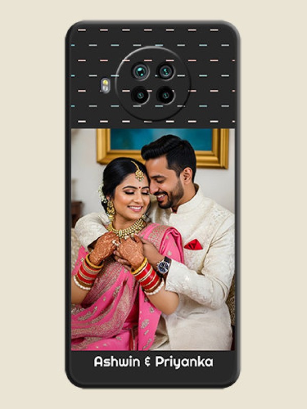 Custom Line Pattern Design with Text on Space Black Custom Soft Matte Phone Back Cover - Mi 10i 5G