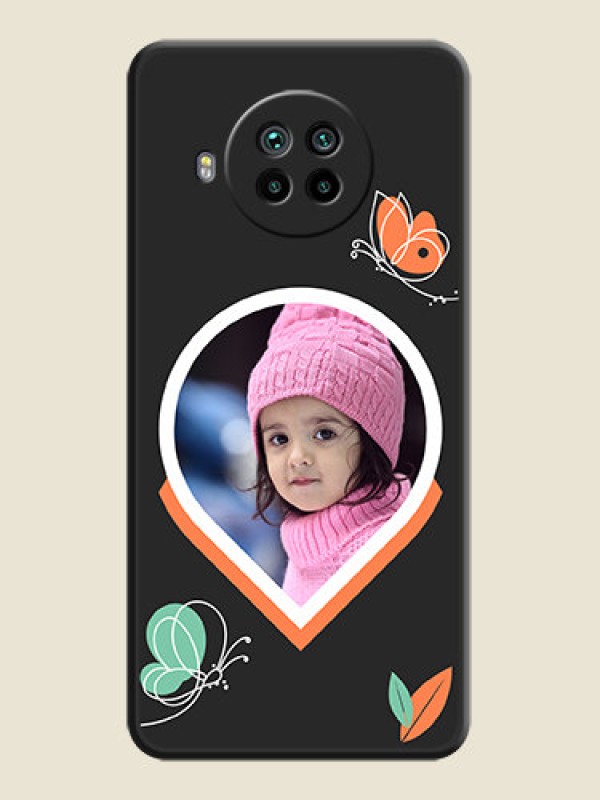 Custom Upload Pic With Simple Butterly Design On Space Black Personalized Soft Matte Phone Covers -Xiaomi Mi 10I 5G
