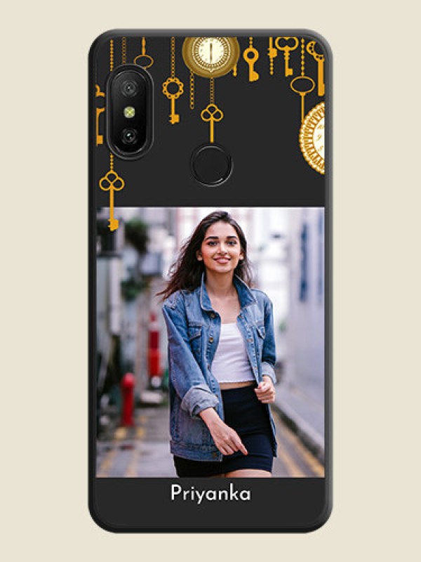 Custom Decorative Design with Text on Space Black Custom Soft Matte Back Cover - Mi A2 Lite