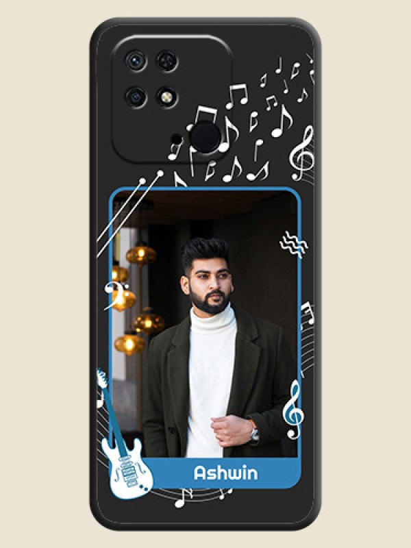 Custom Musical Theme Design with Text on Photo on Space Black Soft Matte Mobile Case - Redmi 10 Power