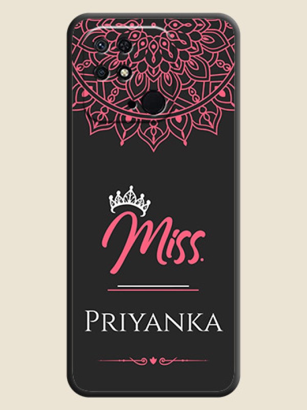 Custom Mrs Name with Floral Design on Space Black Personalized Soft Matte Phone Covers - Redmi 10 Power
