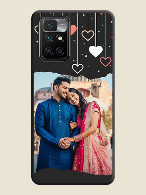 Custom Love Hangings with Splash Wave Picture on Space Black Custom Soft Matte Phone Back Cover - Redmi 10 Prime 2020