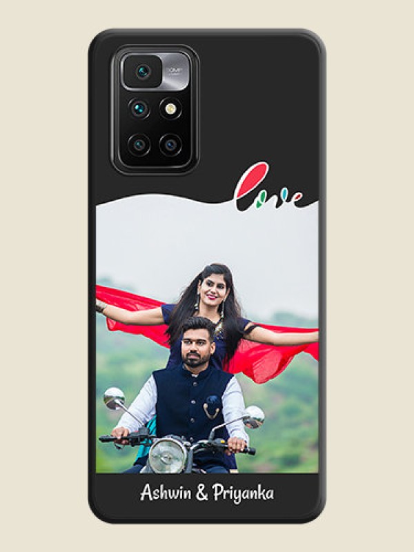 Custom Fall in Love Pattern with Picture on Photo on Space Black Soft Matte Mobile Case - Redmi 10 Prime 2020
