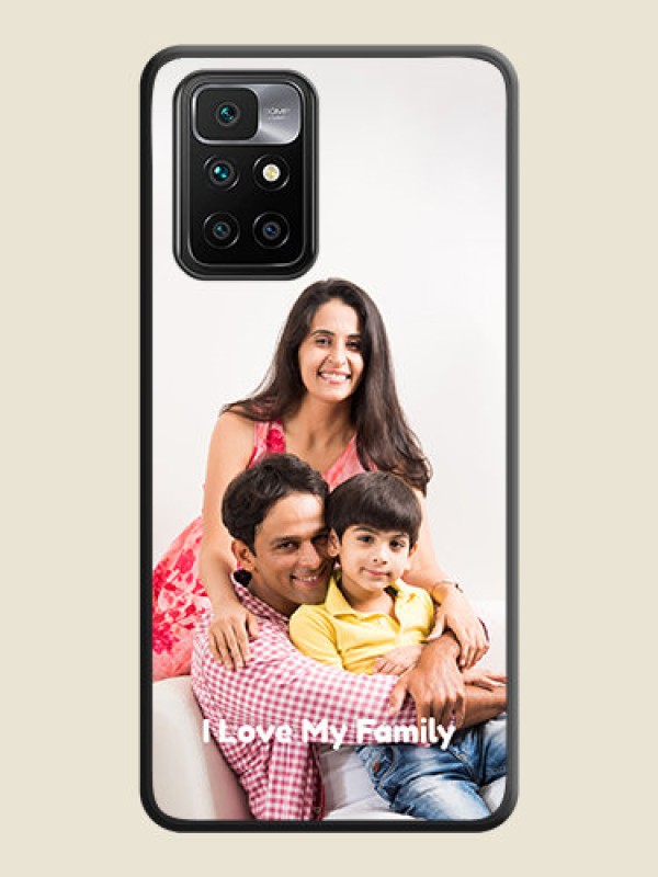 Custom Full Single Pic Upload With Text On Space Black Personalized Soft Matte Phone Covers -Xiaomi Redmi 10 Prime 2022