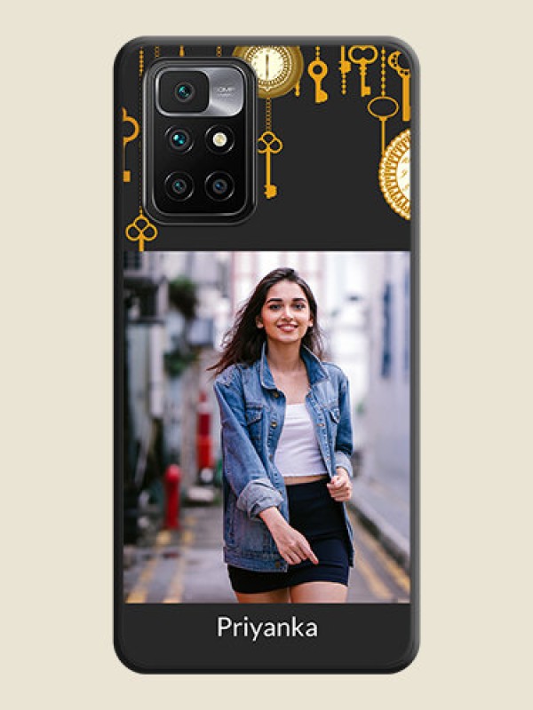 Custom Decorative Design with Text on Space Black Custom Soft Matte Back Cover - Xiaomi Redmi 10 Prime