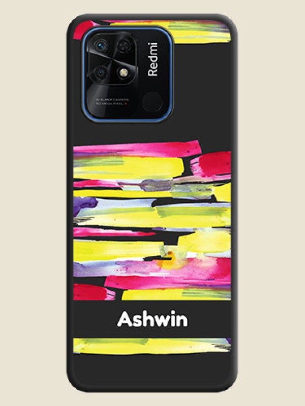 Custom Brush Coloured on Space Black Personalized Soft Matte Phone Covers - Redmi 10