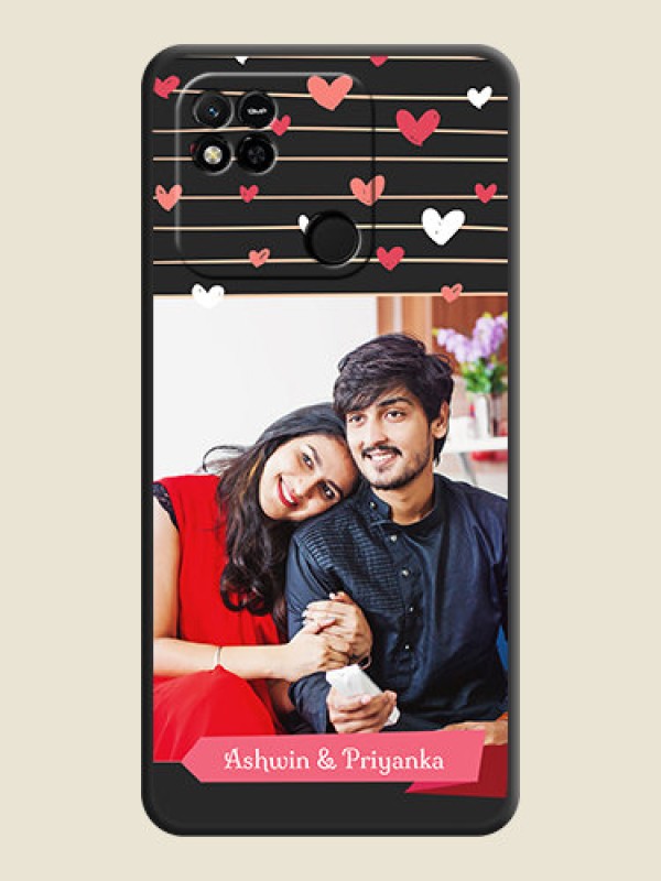 Custom Love Pattern with Name on Pink Ribbon  on Photo on Space Black Soft Matte Back Cover - Xiaomi Redmi 10A Sport