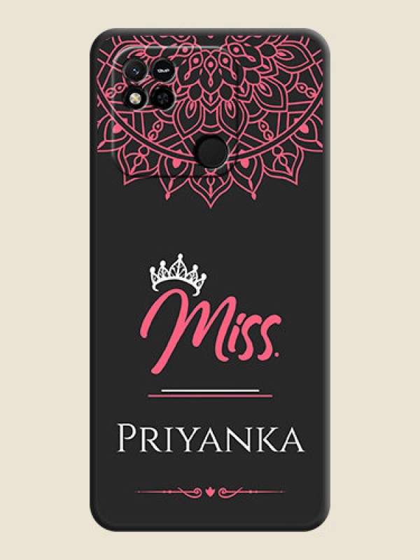 Custom Mrs Name with Floral Design on Space Black Personalized Soft Matte Phone Covers - Xiaomi Redmi 10A Sport