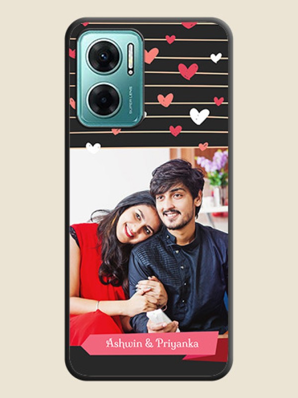 Custom Love Pattern with Name on Pink Ribbon  on Photo on Space Black Soft Matte Back Cover - Xiaomi Redmi 11 Prime 5G