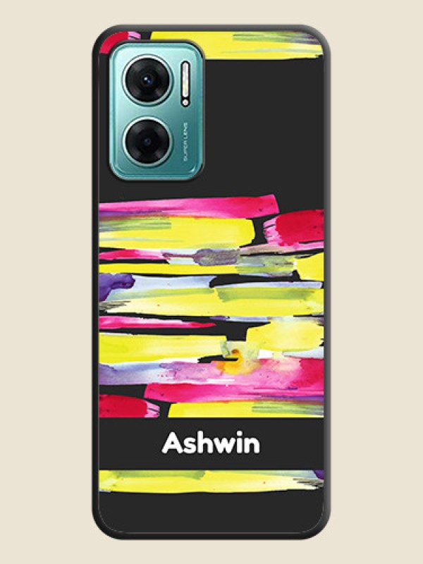 Custom Brush Coloured on Space Black Personalized Soft Matte Phone Covers - Xiaomi Redmi 11 Prime 5G