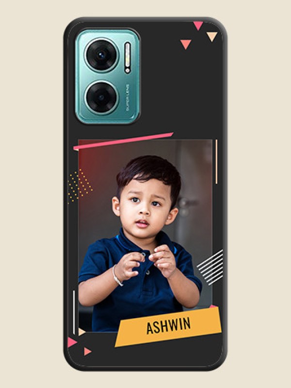 Custom Photo Frame with Triangle Small Dots on Photo on Space Black Soft Matte Back Cover - Xiaomi Redmi 11 Prime 5G