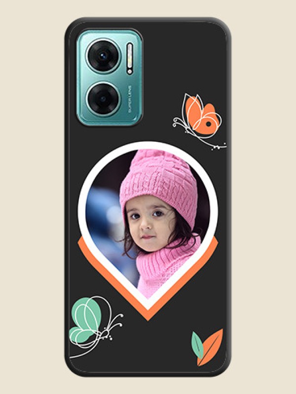 Custom Upload Pic With Simple Butterly Design On Space Black Personalized Soft Matte Phone Covers -Xiaomi Redmi 11 Prime 5G