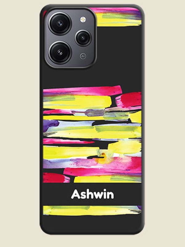 Custom Brush Coloured on Space Black Personalized Soft Matte Phone Covers - Redmi 12 4G