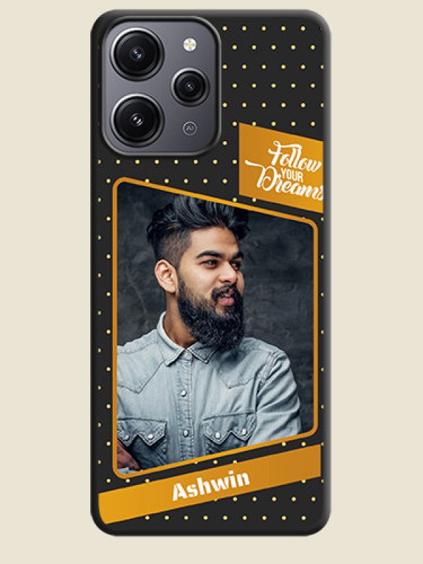 Custom Follow Your Dreams with White Dots on Space Black Custom Soft Matte Phone Cases - Redmi 12 4G
