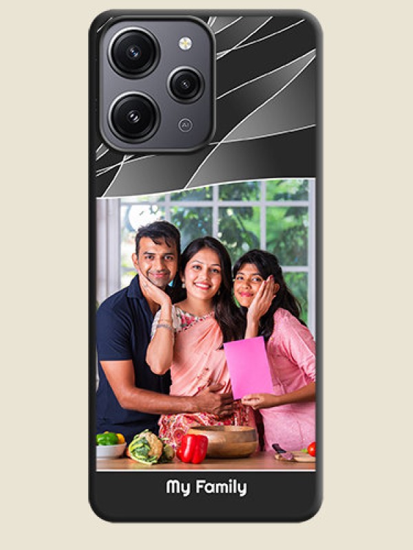 Custom Mixed Wave Lines - Photo on Space Black Soft Matte Mobile Cover - Redmi 12 4G